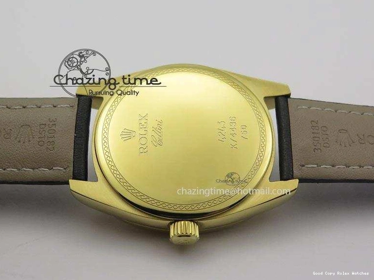 AAA Replica Watches YG On 3879 Numeral Black Leather Cellini Dial A Date Strap Black NewStyle Markers 0101